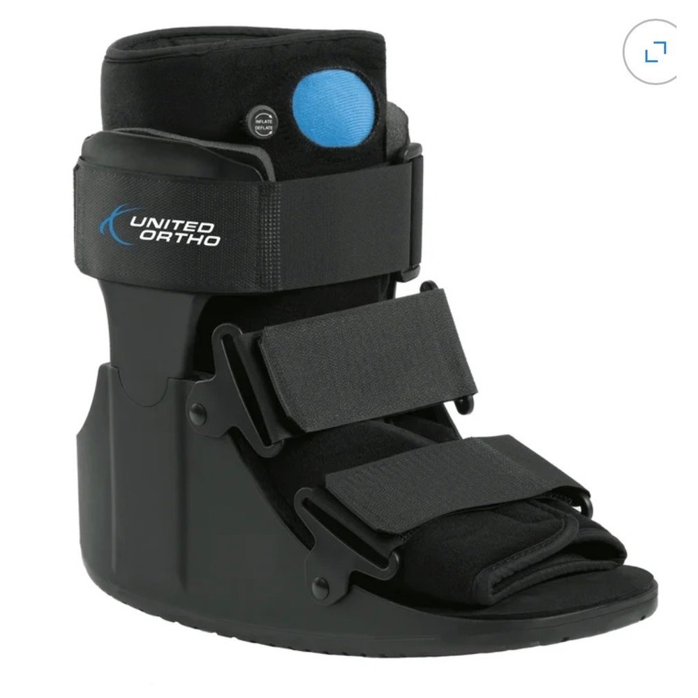 United Ortho Short Air Cam Walker Fracture Boot Black Small SM Foot Ankle Brace